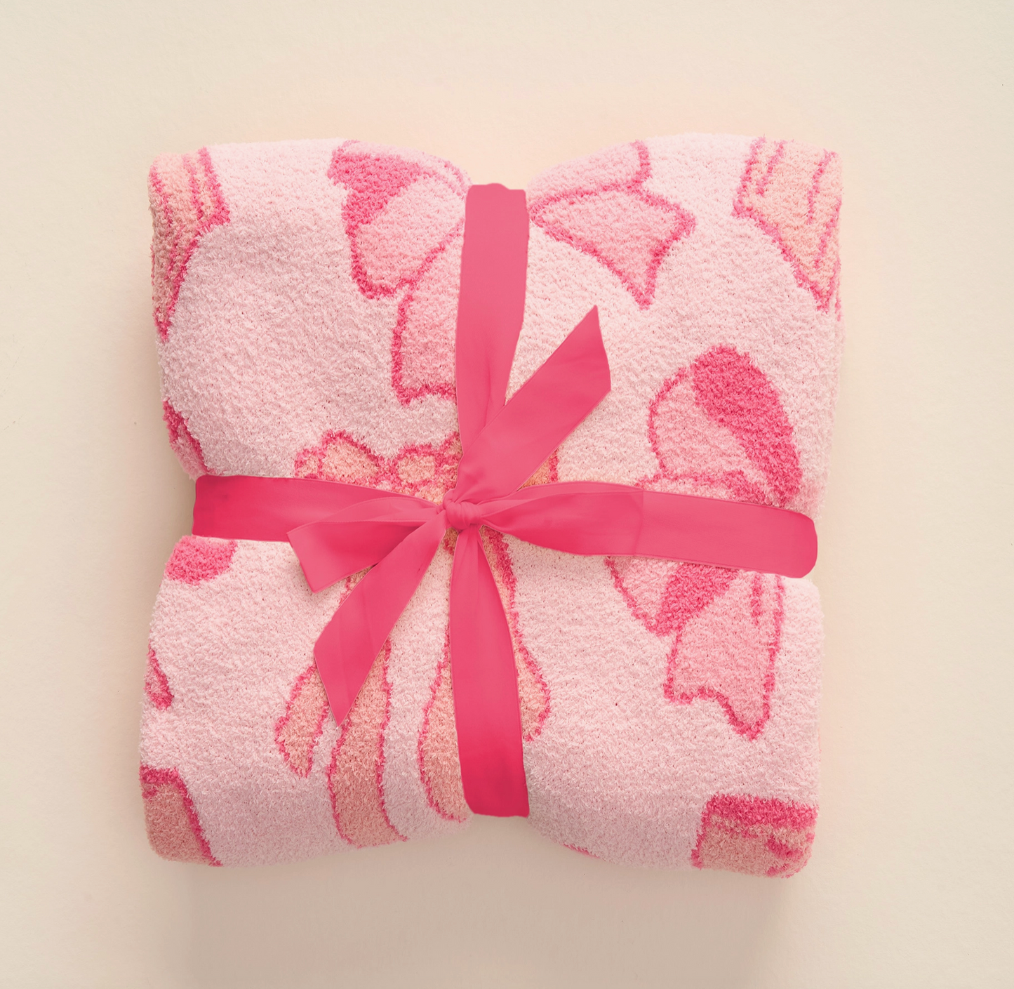 PREORDER!! Cozy Dreams Luxe Blanket-Blushing Bows Pink