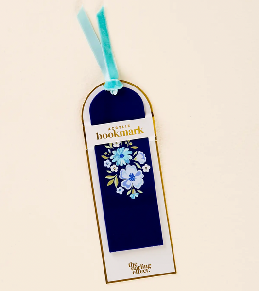 Preorder: Blue Floral Acrylic Bookmark