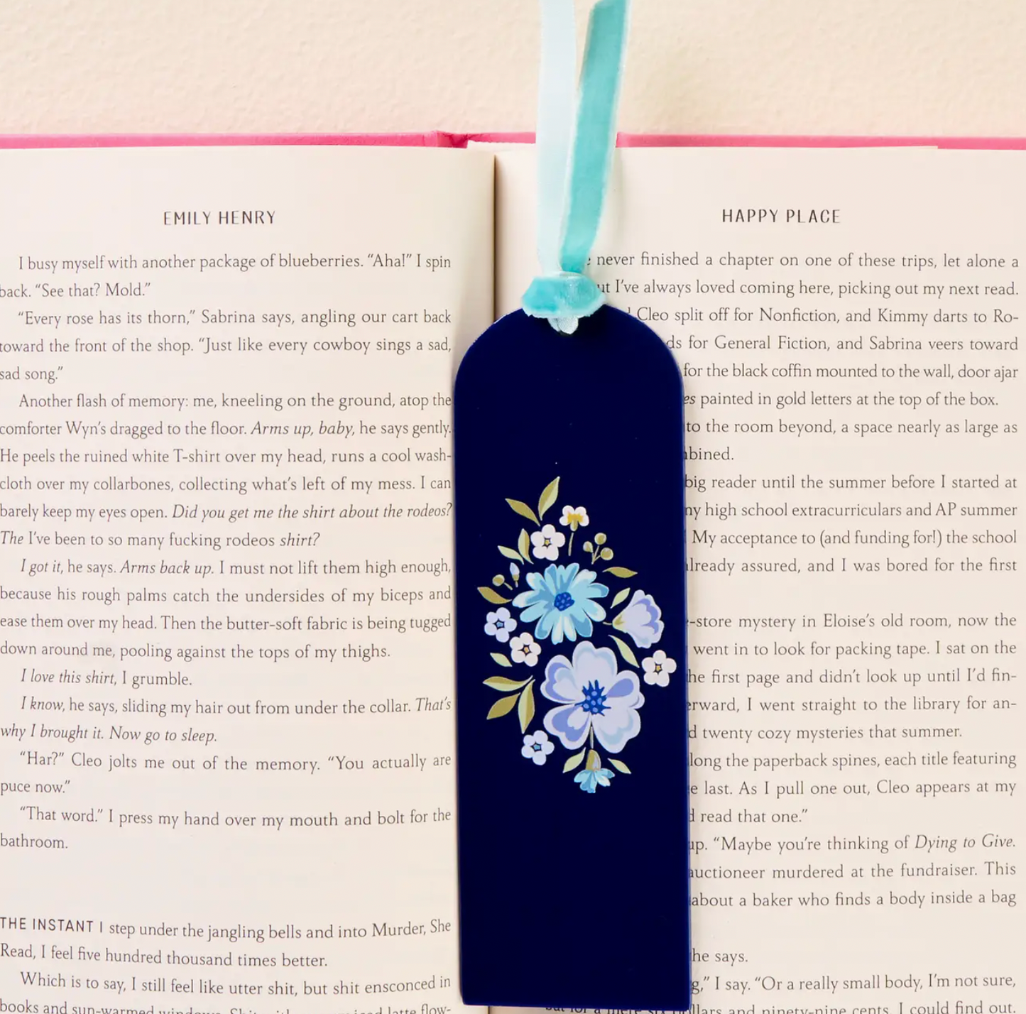 Preorder: Blue Floral Acrylic Bookmark